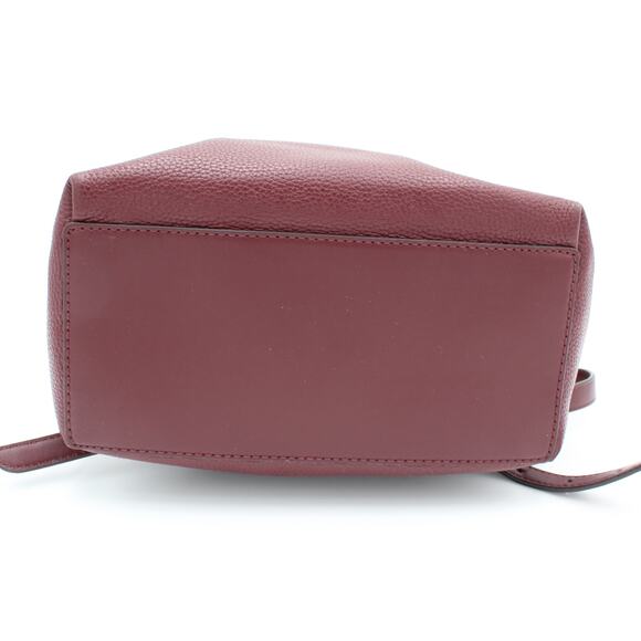 Michael Kors Leather Backpack Purse Womens Red Pebbled Zips Travel Bag Valerie - Picture 5 of 11